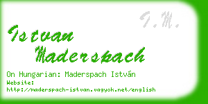 istvan maderspach business card